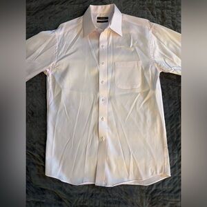 Men’s Light Pink Button Down Tasso Elba Easy CareShirt size Large, 16 1/2 34-35